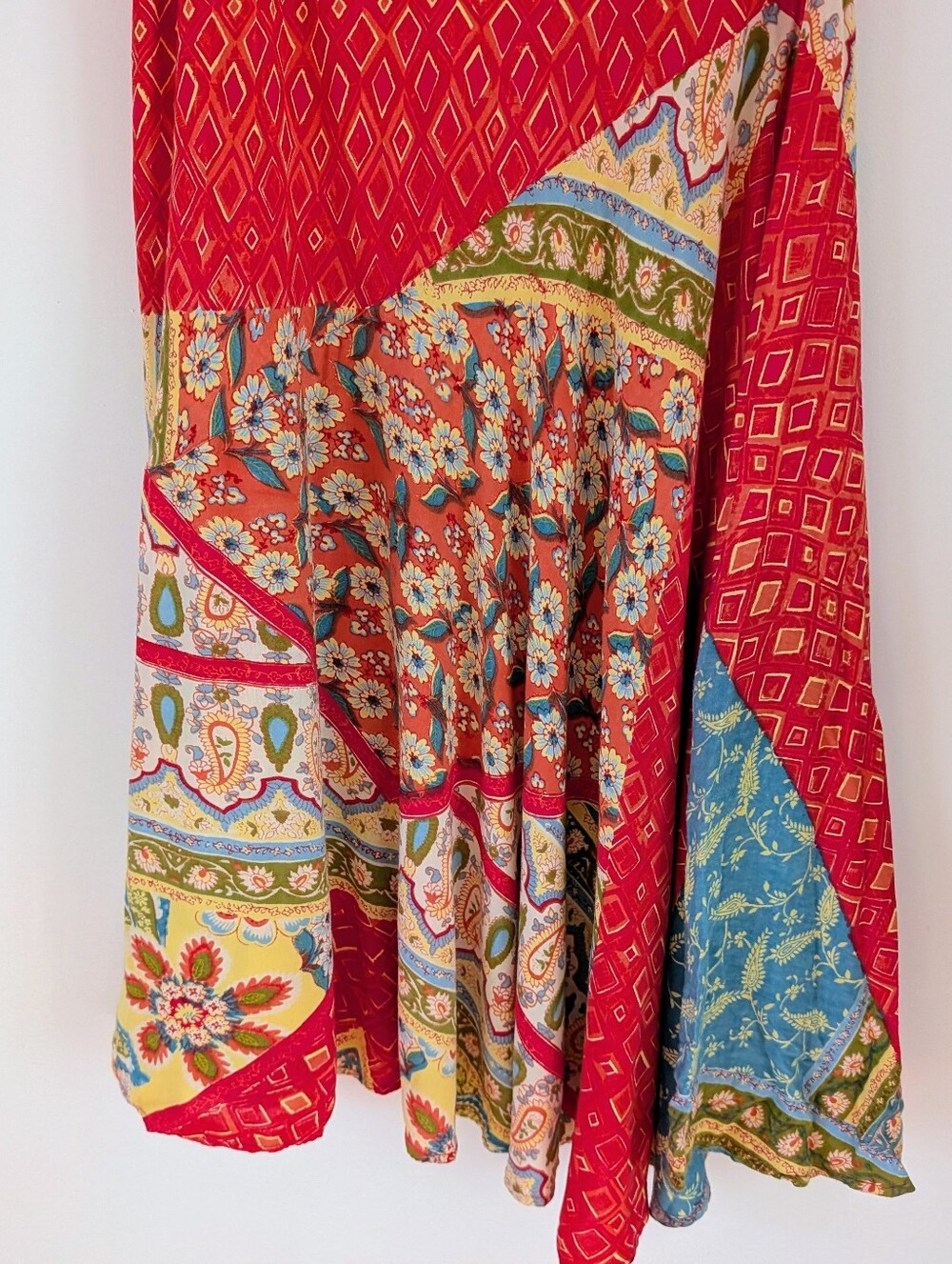Lola P Multicolor Boho Patchwork Maxi Skirt - Picture 4 of 9